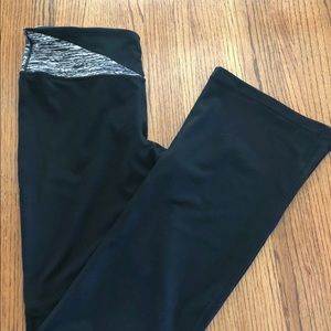 CABI BLACK YOGA PANTS W/ WAIST PRINT WOMEN’S SZ L